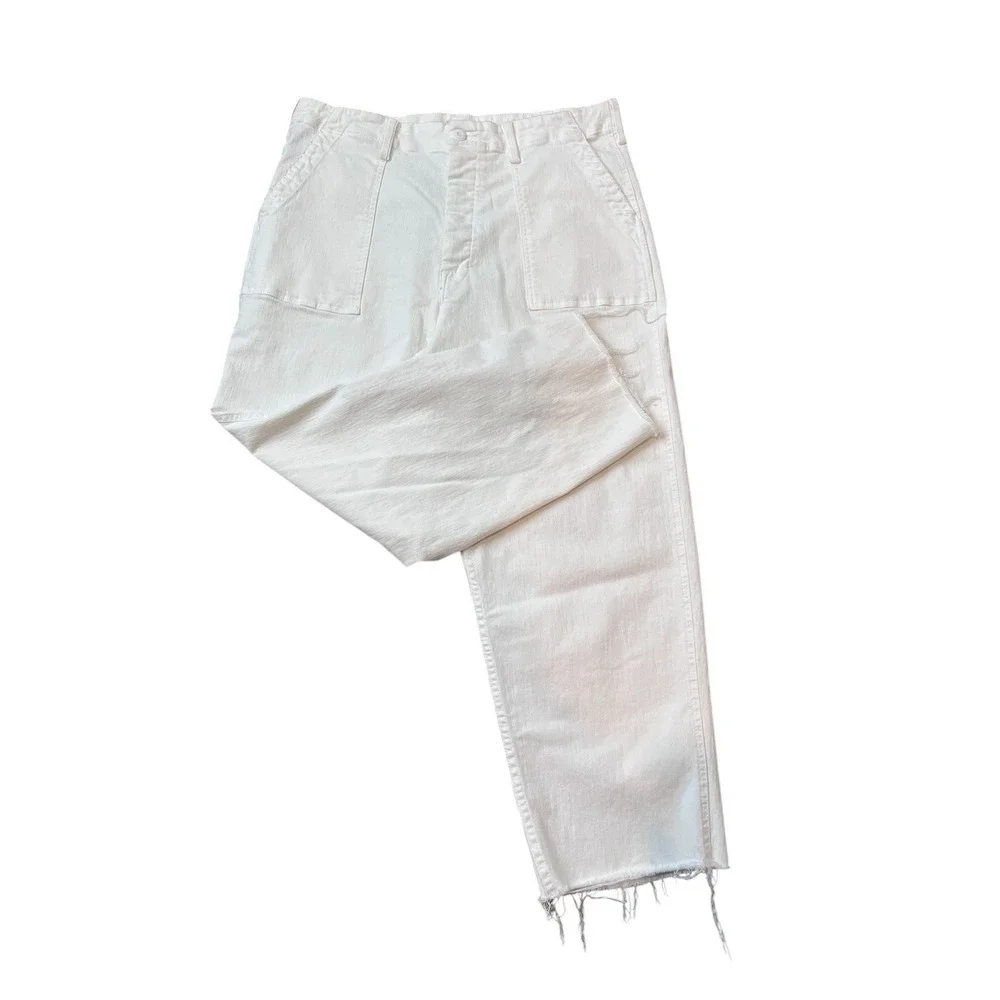 MOTHER Patch Pocket Private Ankle Fray Jeans in Fairest of Them All Size 33 - Picture 3 of 11